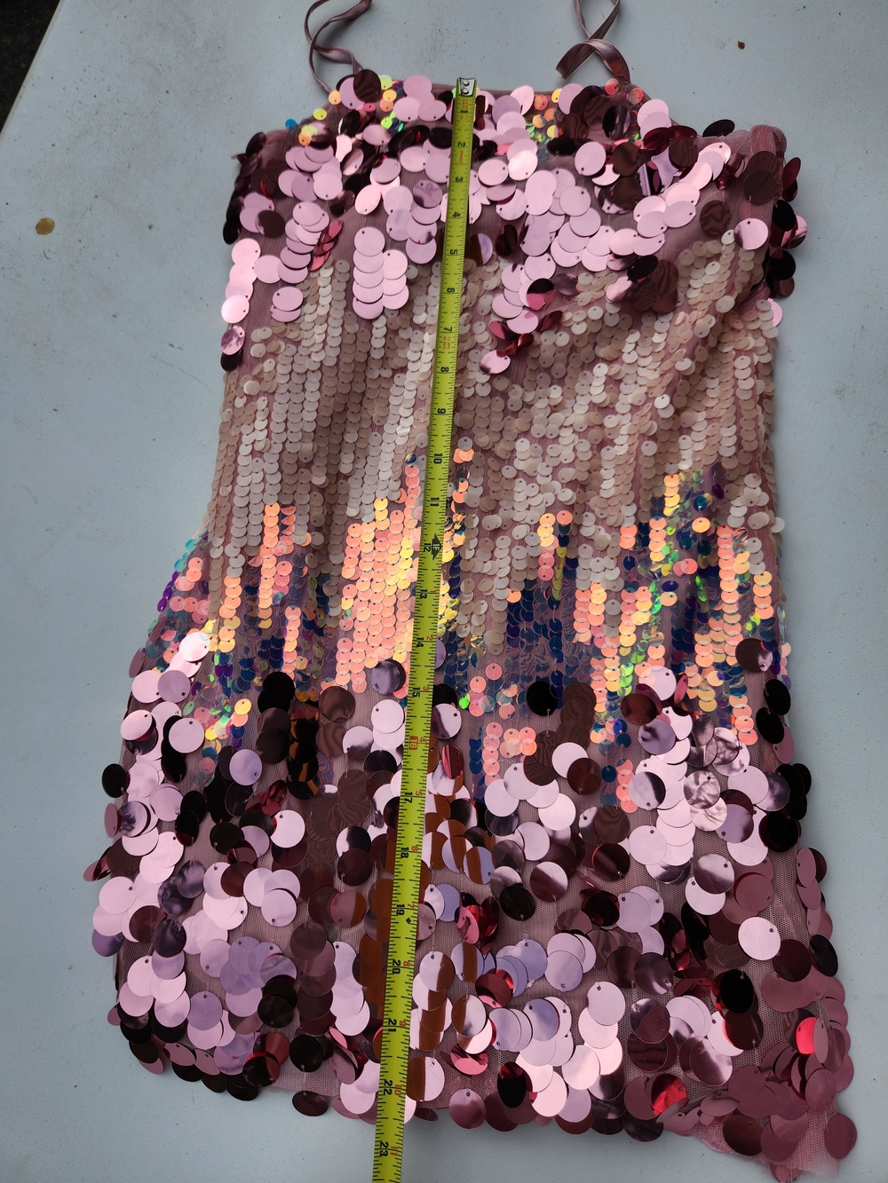 Crystal Doll Pink Multicolor Sequin Mini Dress Size M NWT - Picture 7 of 10